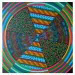 original mandala art, wall art, home decor, identity theme, colourful artwork, green, blue, red, patterns, symbols, thoughtful