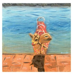 Artwork, original art, wall art, oil painting, animal, nature, realistic art, home decor, camel