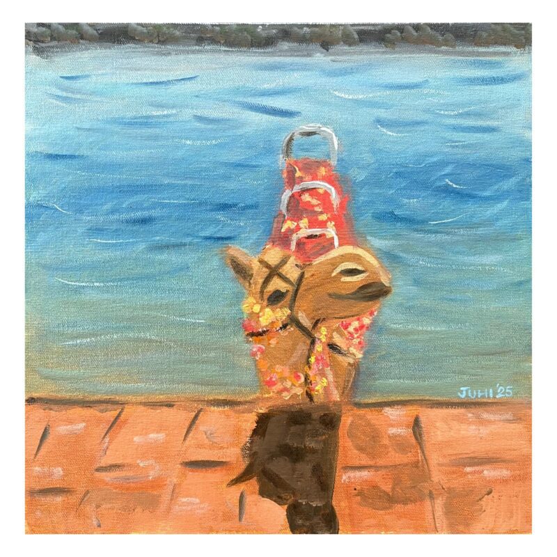 Artwork, original art, wall art, oil painting, animal, nature, realistic art, home decor, camel