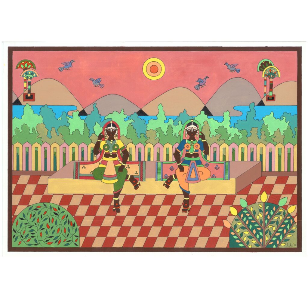 Two Women on Terrace