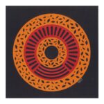 colourful mandala art, home decor, wall art, paper craft, paper cutting art, orange, red, neat and clean design, minimalist