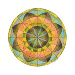 original mandala artwork, watercolour, metallic, shimmer, wall art, home decor, colourful