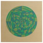 artwork, original art, wall art, acrylic painting, green, mandala, patterns, shapes