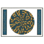 mandala wall art, original art, yellow, blue, shapes, patterns, pens, watercolour